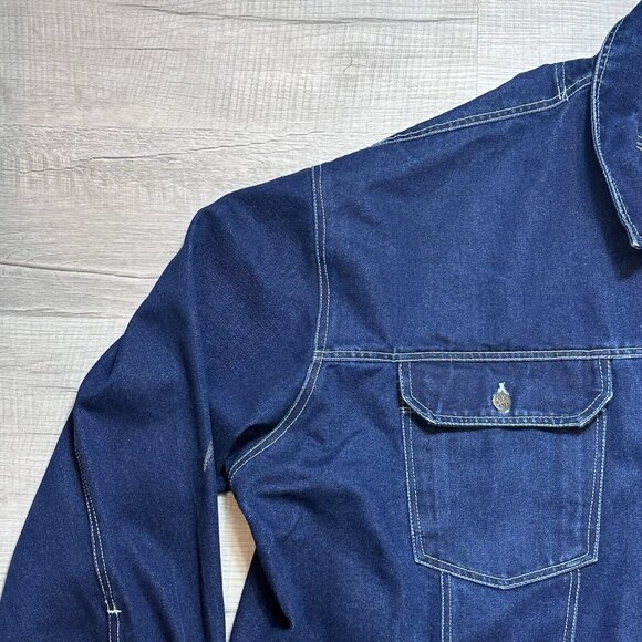 Vintage Knockout Blue Jean Denim Jacket Men's Big & Tall Size 5XL Cotton Blend - Picture 7 of 10